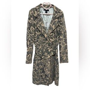 ARDEN B. FLORAL TAPESTRY BROCADE TRENCH COAT